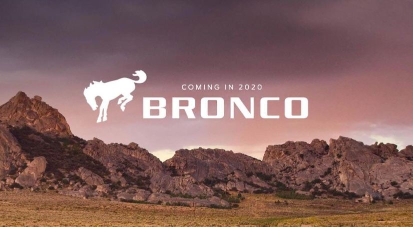 Mountain range with Ford Bronco coming 2020