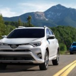 White 2018 Toyota RAV4 Driving in Cincinnati Ohio