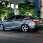 Gray 2019 Chevy Cruze driving on street