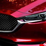 Closeup of red 2019 Mazda CX5 grille