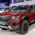 Dark red Ford Ranger Storm from drivers-side front at car show