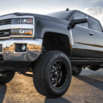 A lifted black Chevy Silverado z71