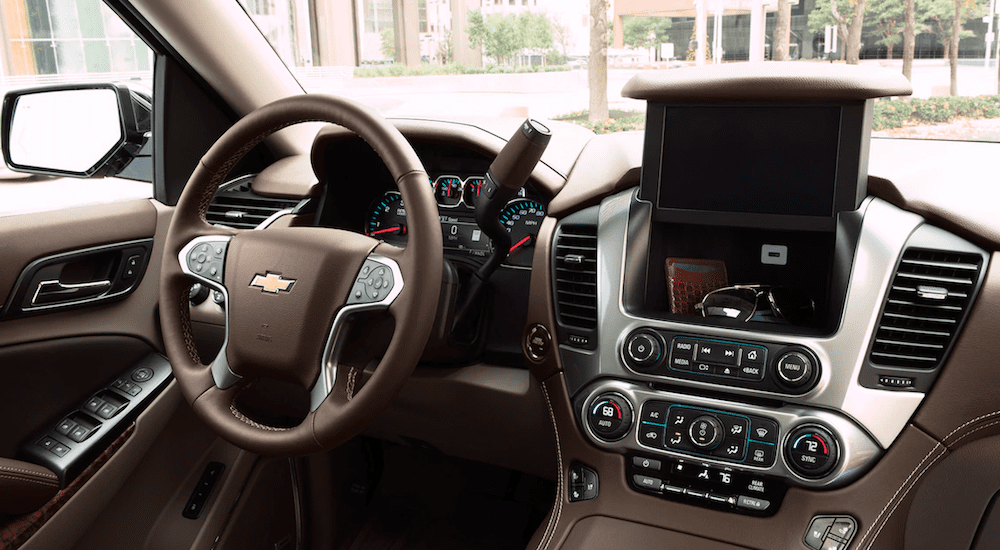 A hidden compartment in the dashboard of the 2019 Chevy Tahoe