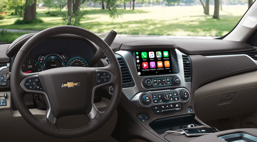 The high tech interior of a 2019 Chevy Tahoe