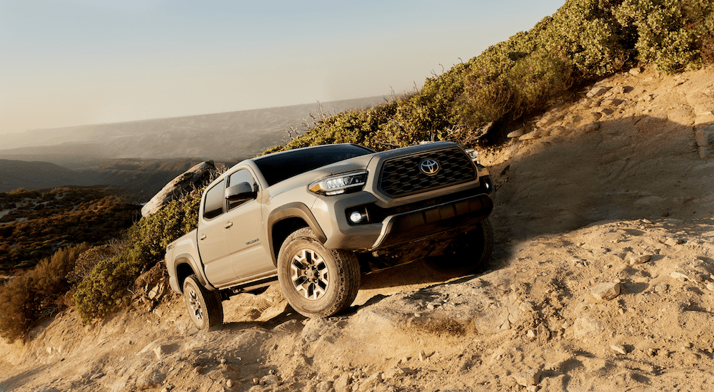 Grey 2020 Toyota Tacoma off-roading in Current Auto News