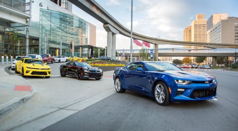 2016 Chevy Camaro's are leaving the glass building for GM headquarters.