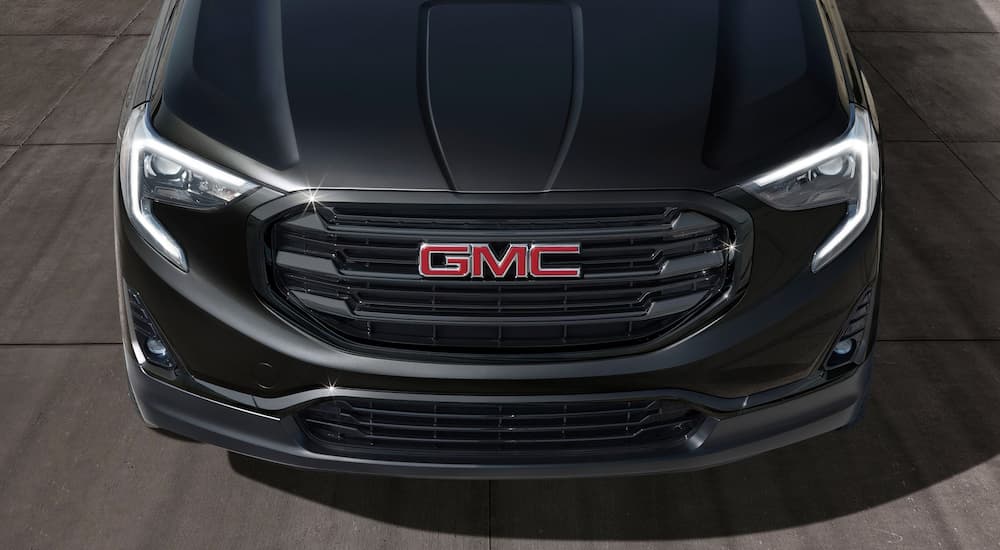 The front end of a Black Edition 2019 GMC Terrain is shown.