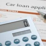 A car loan application with a calculator is shown.