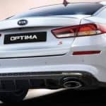 The back of a white 2020 Kia Optima is shown.