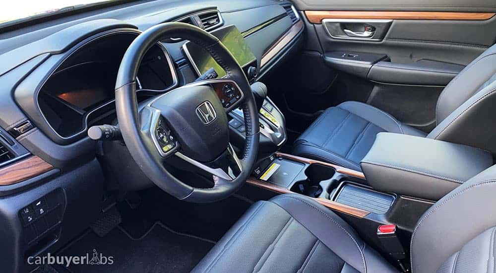 The interior of a 2020 Honda CR-V is shown.