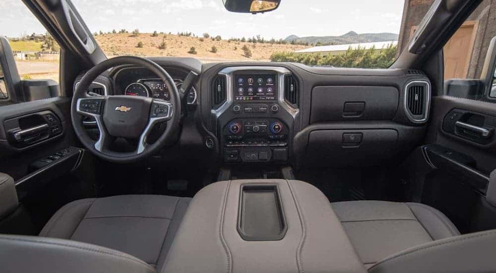 The grey interior is shown in a 2020 Chevy Silverado 2500HD Z71.