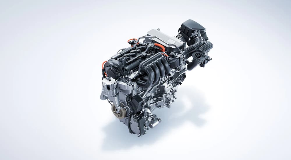 The engine is shown from the 2021 Honda Insight.