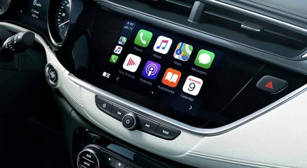 Apps on the infotainment screen are shown in a 2021 Buick Encore GX.