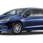 A blue 2021 Chrysler Voyager is shown from the front, angled left, against a white background.