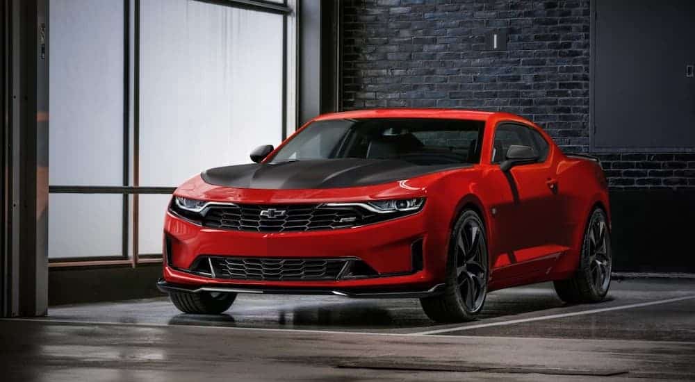 When trying to find cars online, a popular option is shown, a red and black 2019 Chevy Camaro 1LE.