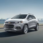 A 2021 Chevy Trax drives on an open road after winning a 2021 Chevy Trax vs 2021 Ford EcoSport comparison.