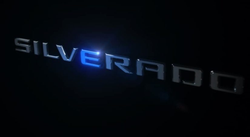 The Silverado logo is illuminated in blue.