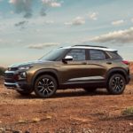 A brown 2022 Chevy Trailblazer Activ is shown parked in a desert.