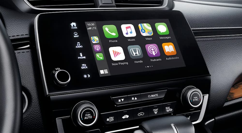 The infotainment screen and applications are show in a 2020 Honda CR-V Touring.