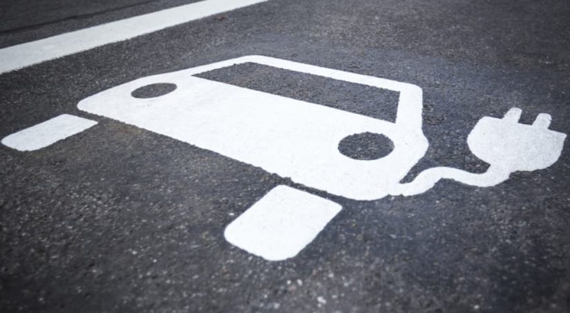 An electric vehicle charging spot is shown.