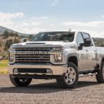 A silver 2022 Chevy Silverado 2500HD is shown from the front at an angle.