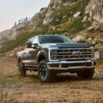 A grey 2023 Ford F-250 Tremor is shown from the front at an angle.