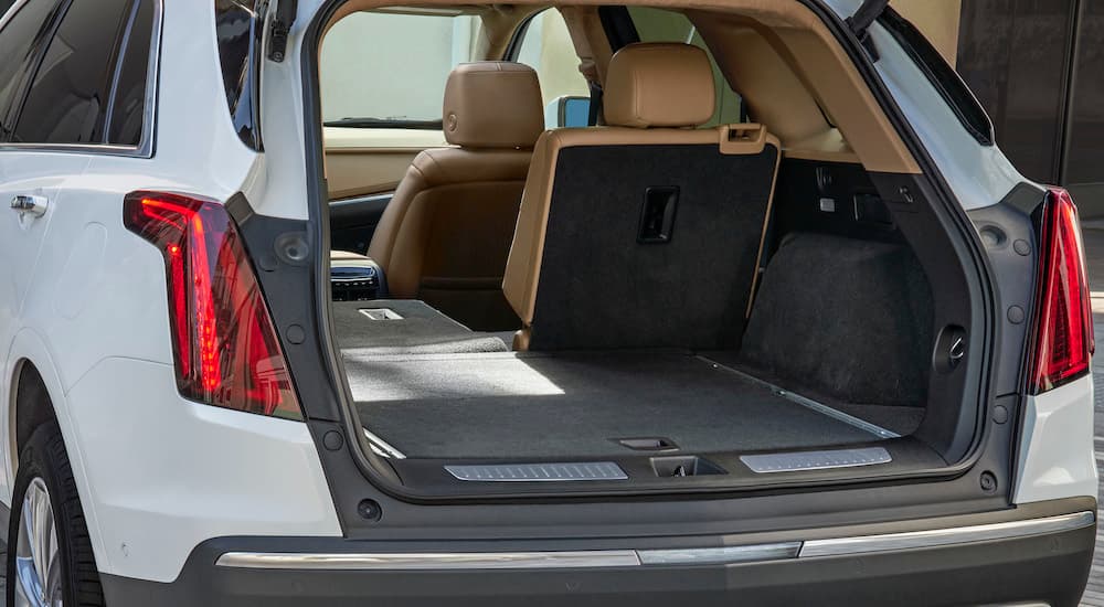 The cargo area of a 2023 Cadillac XT5 is shown.