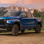 A blue 2023 Chevy Silverado 1500 ZR2 is shown after winning a 2023 Chevy Silverado 1500 vs 2023 Ford F-150 comparison.