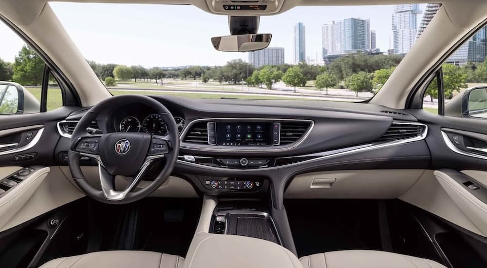 The interior of a 2023 Buick Enclave is shown.