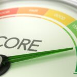 A gauge shows credit score ratings and the arrow is pointed at "excellent."