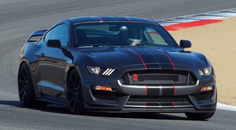 A grey 2017 Ford Mustang GT350R is shown from the front at an angle.