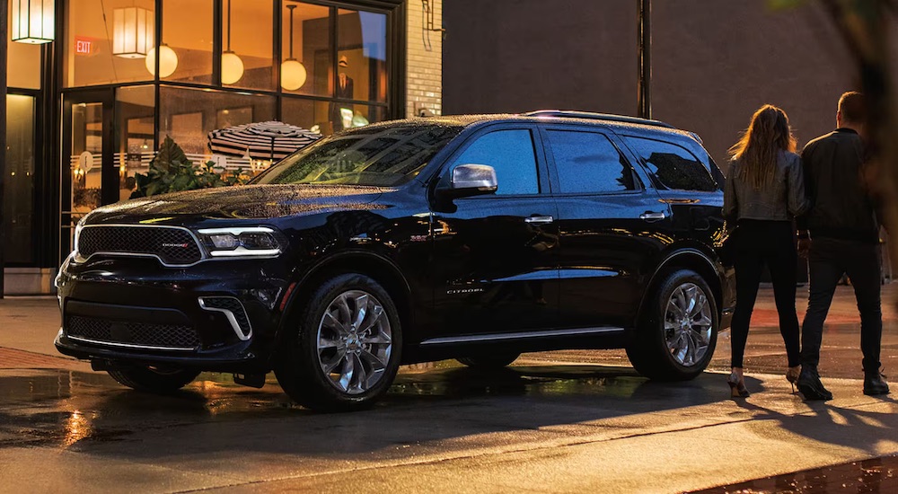 A black 2024 Dodge Durango Citadel is shown from the front at an angle.