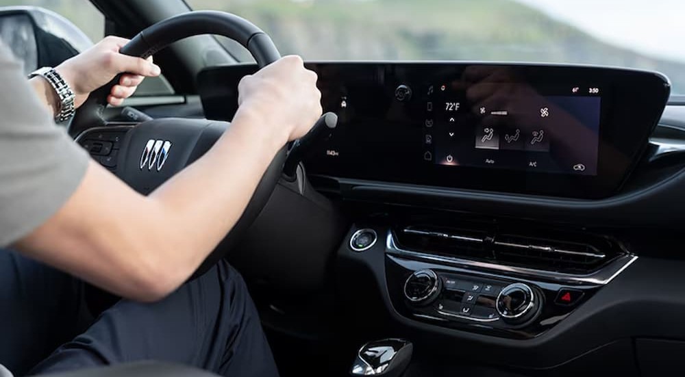 A close-up of the black dash in a 2025 Buick Envista is shown.