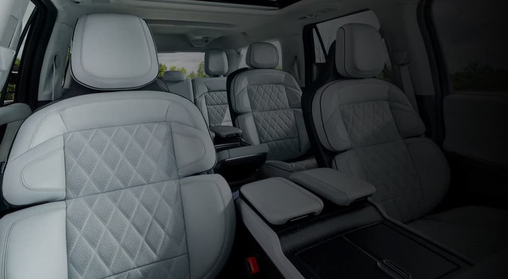 The gray rear interior is shown in a 2025 Lincoln Navigator.