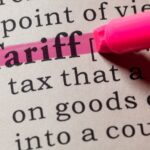 The word tariff is shown being highlighted.
