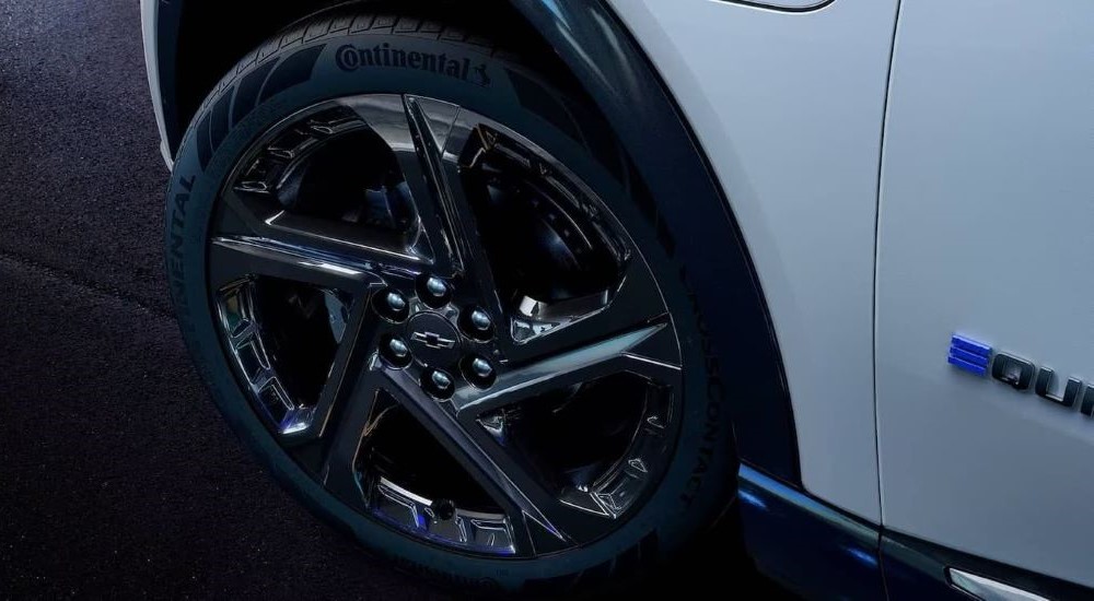 Close-up of the wheel of a 2024 Chevy Equinox EV for sale