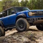 Blue 2025 Ford Bronco Raptor off-road