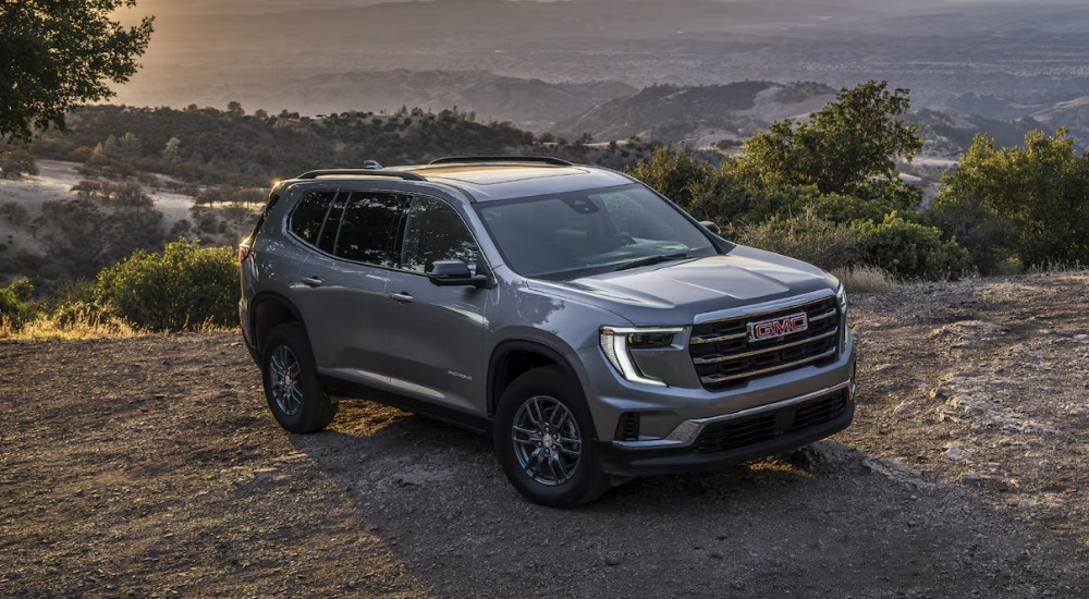 Grey 2025 GMC Acadia Elevation parked