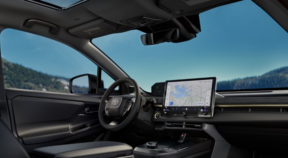 The interior of a 2026 Toyota bZ Woodland.
