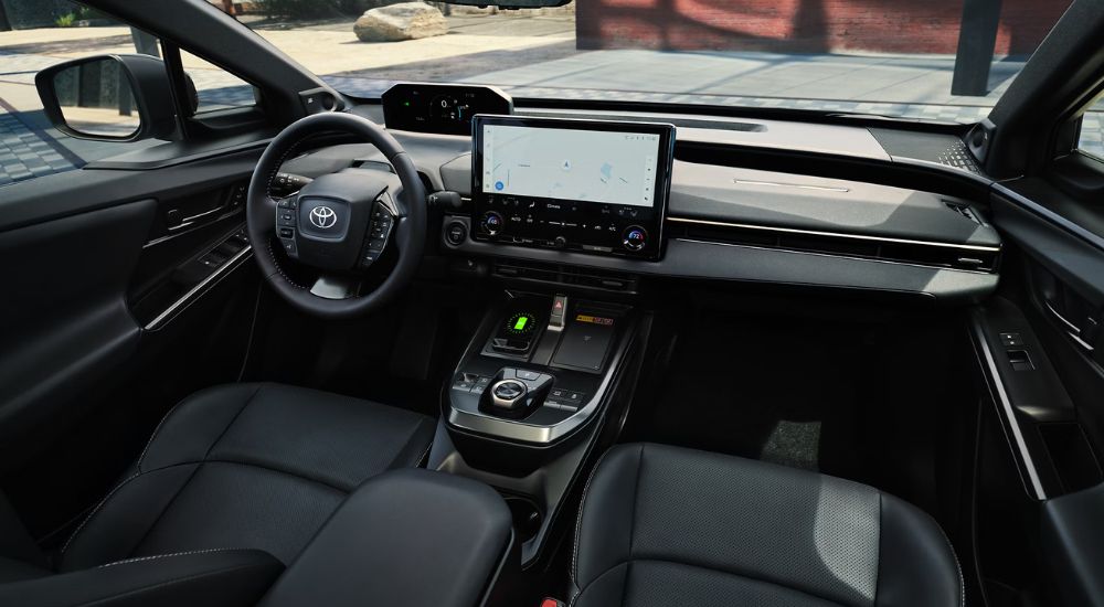 Black interior and dash in a 2026 Toyota bZ.