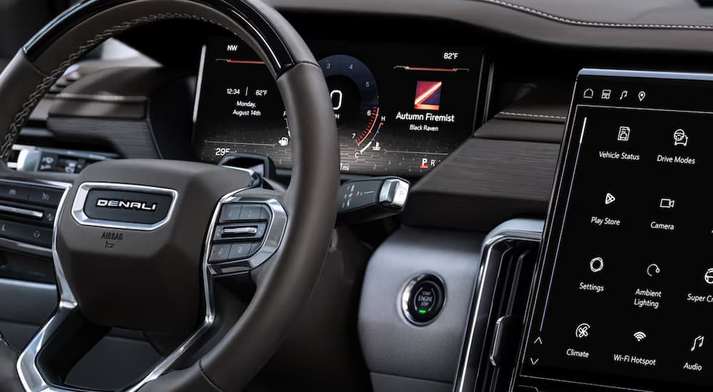 Infotainment and digital gauge cluster on a 2025 GMC Acadia