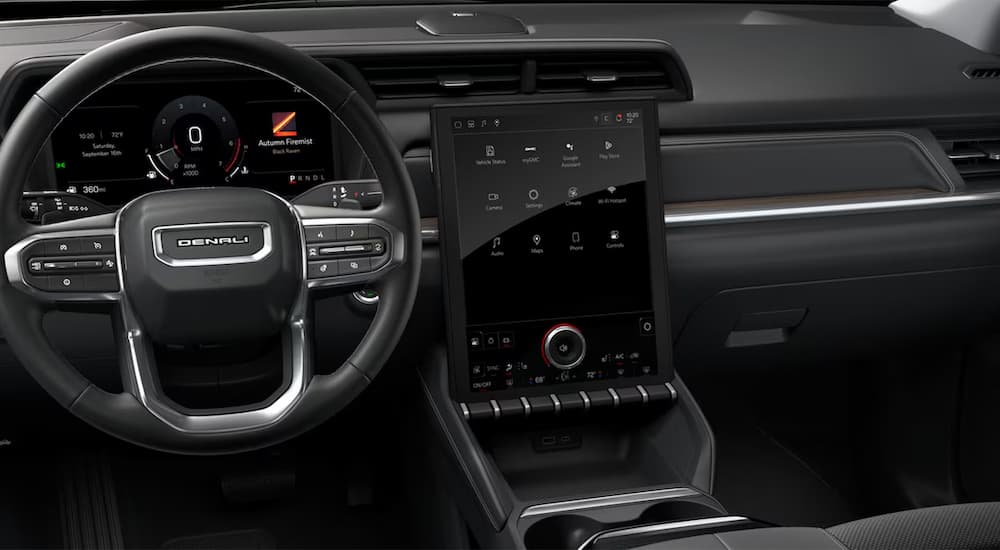 Infotainment and digital gauge cluster on a 2025 GMC Terrain Denali