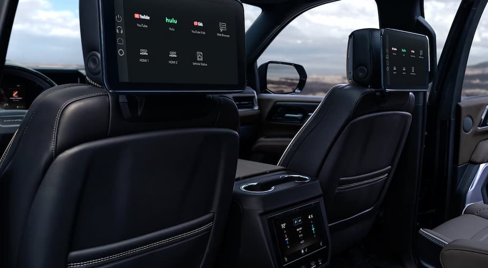 Rear entertainment system on a 2025 GMC Yukon at a dealer