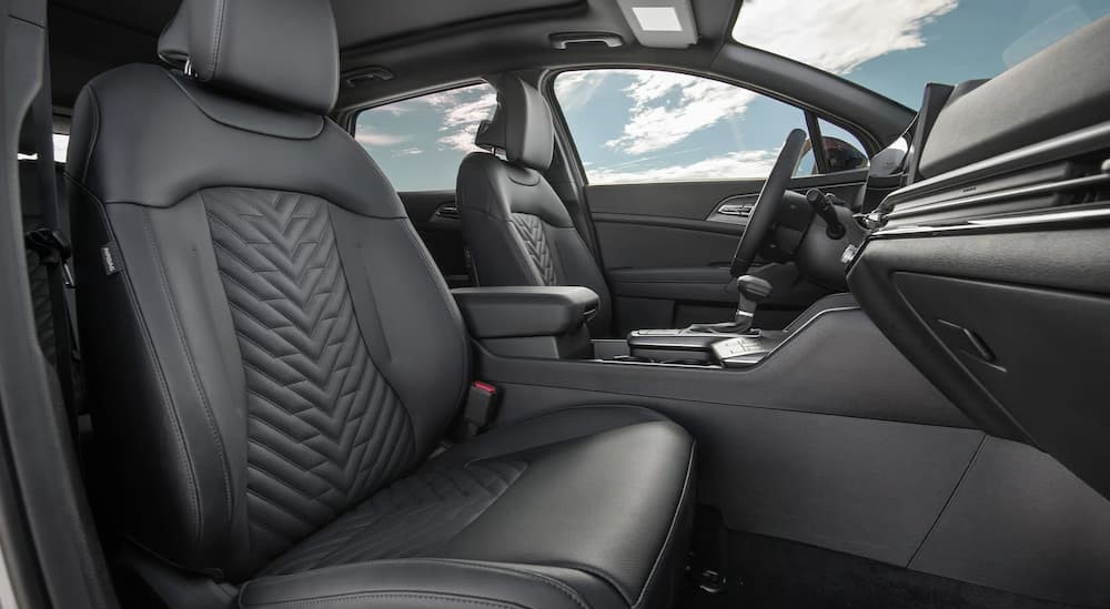The gray interior and dash in a 2026 Kia Seltos.