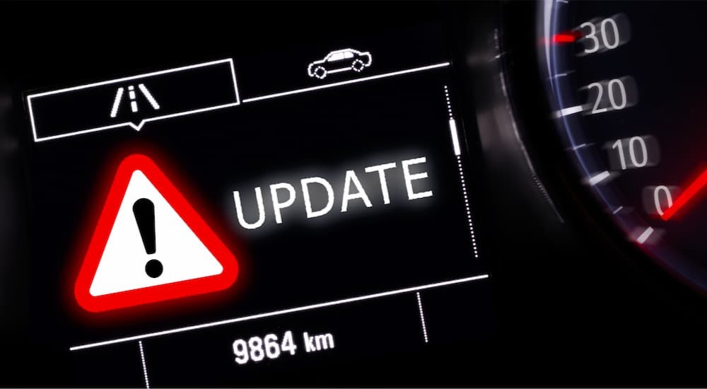 Update warning on the digital display screen.