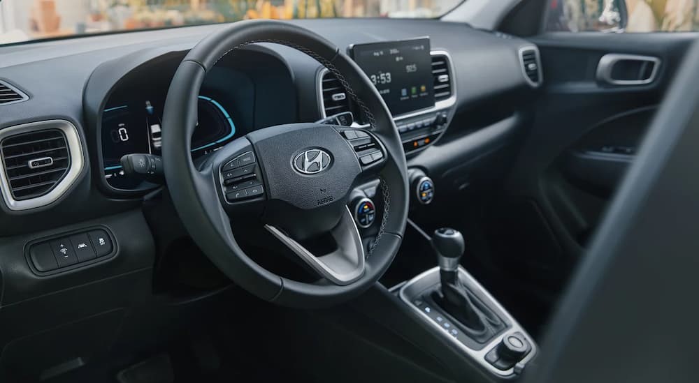 The black dash in a 2025 Hyundai Venue.