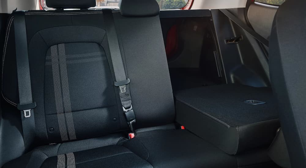 The black rear interior in a 2025 Hyundai Venue.