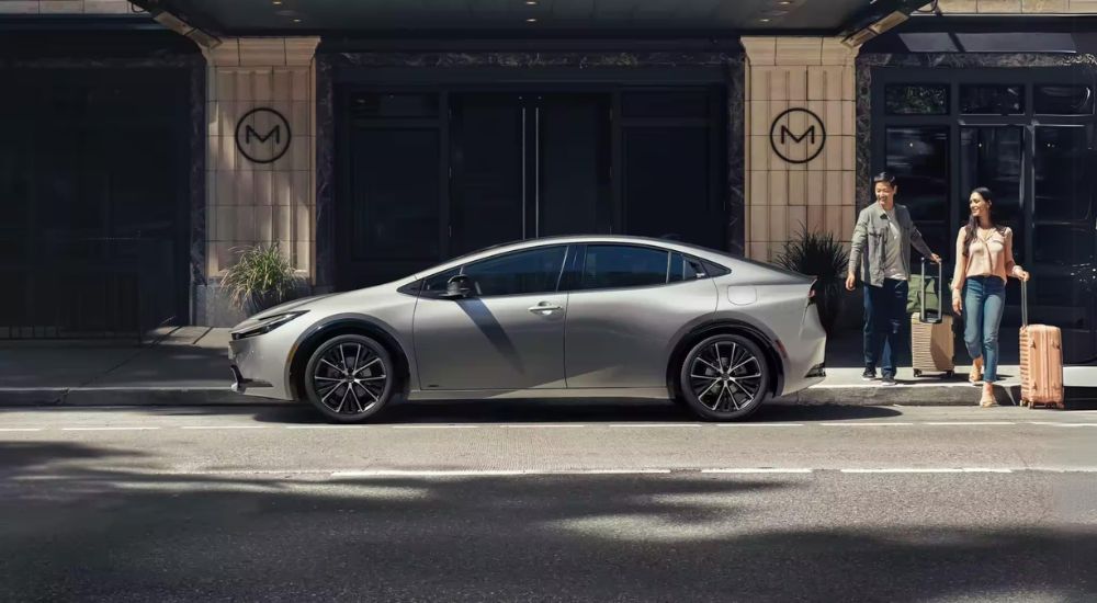 A silver 2023 Toyota Prius Limited from a used car dealership