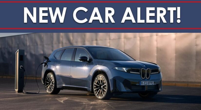 A "New Car Alert" banner over a blue 2026 BMW iX3 charging.