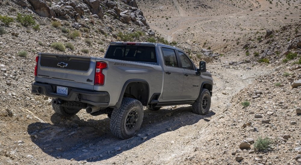 Grey 2025 Chevy Silverado 2500 HD ZR2 Bison off-roading